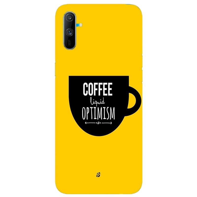 Coffee Optimism Mobile Back Case for Realme C3  (Design - 353)