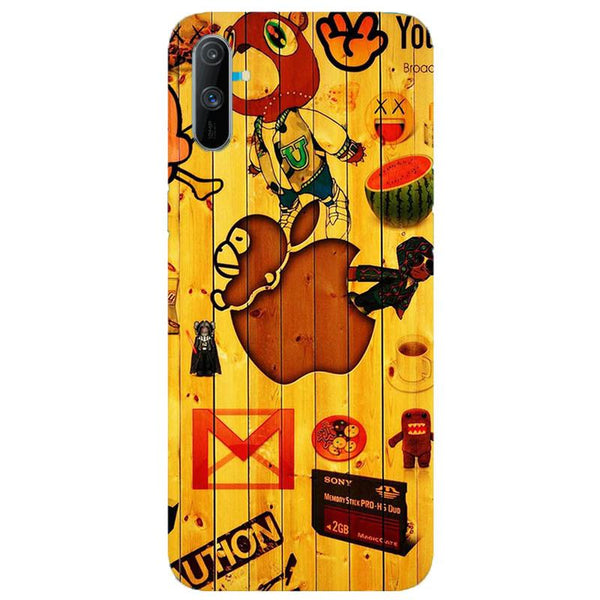 Wooden Texture Mobile Back Case for Realme C3  (Design - 367)