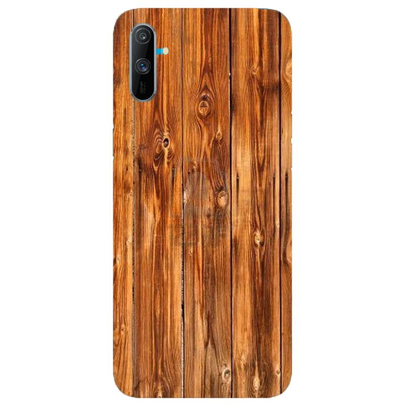 Wooden Texture Mobile Back Case for Realme C3  (Design - 376)