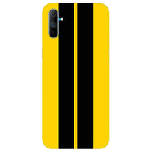 Black Yellow Pattern Mobile Back Case for Realme C3  (Design - 377)