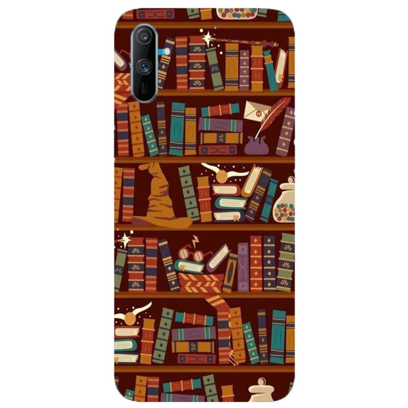 Book Shelf Mobile Back Case for Realme C3  (Design - 390)