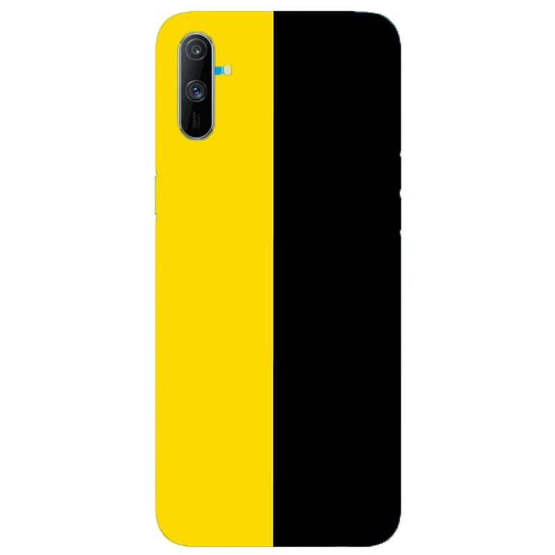 Black Yellow Pattern Mobile Back Case for Realme C3  (Design - 397)
