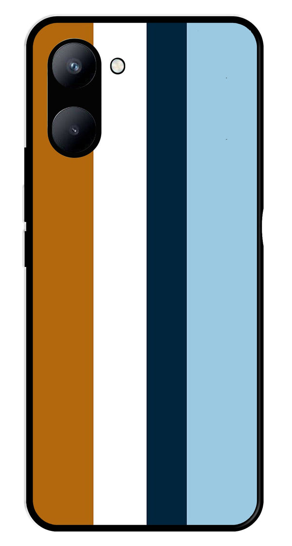 MultiColor Pattern Metal Mobile Case for Realme C33   (Design No -17)