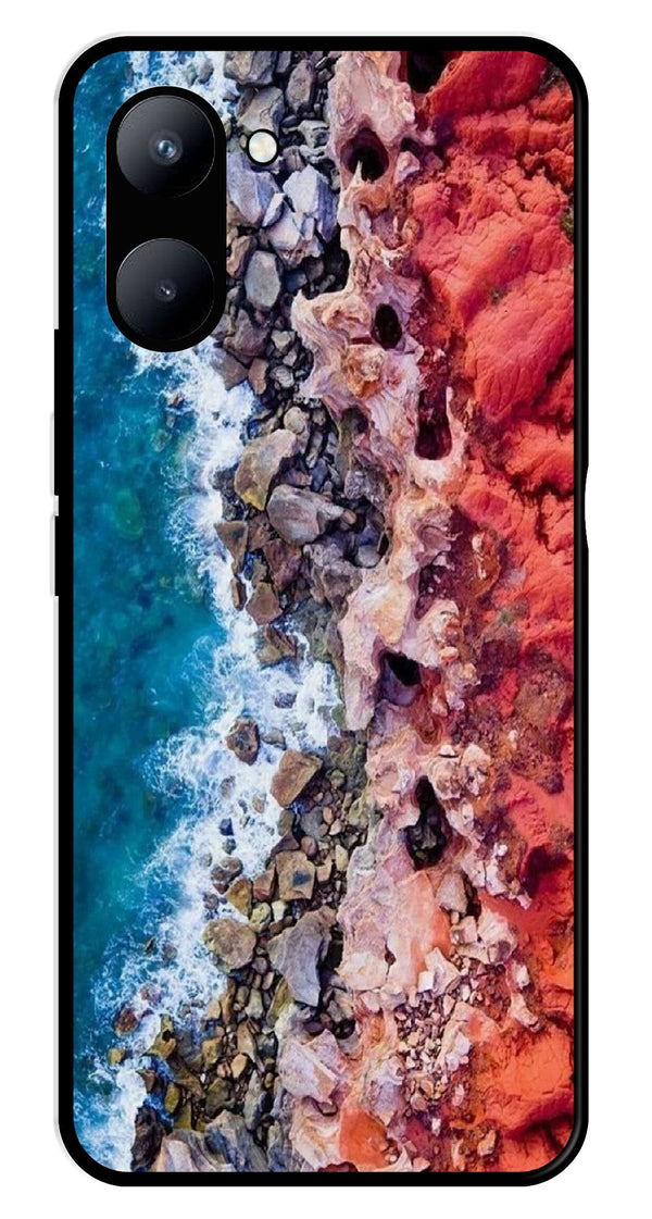 Sea Shore Metal Mobile Case for Realme C33   (Design No -18)