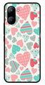 Hearts Pattern Metal Mobile Case for Realme C33   (Design No -22)