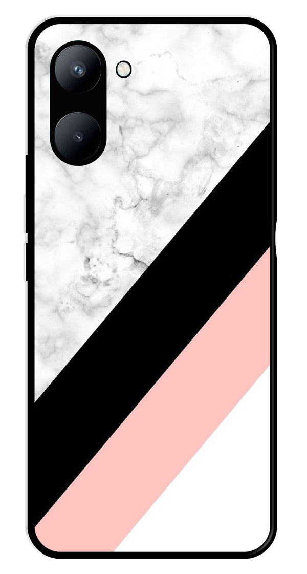 Marble Design Metal Mobile Case for Realme C33   (Design No -24)