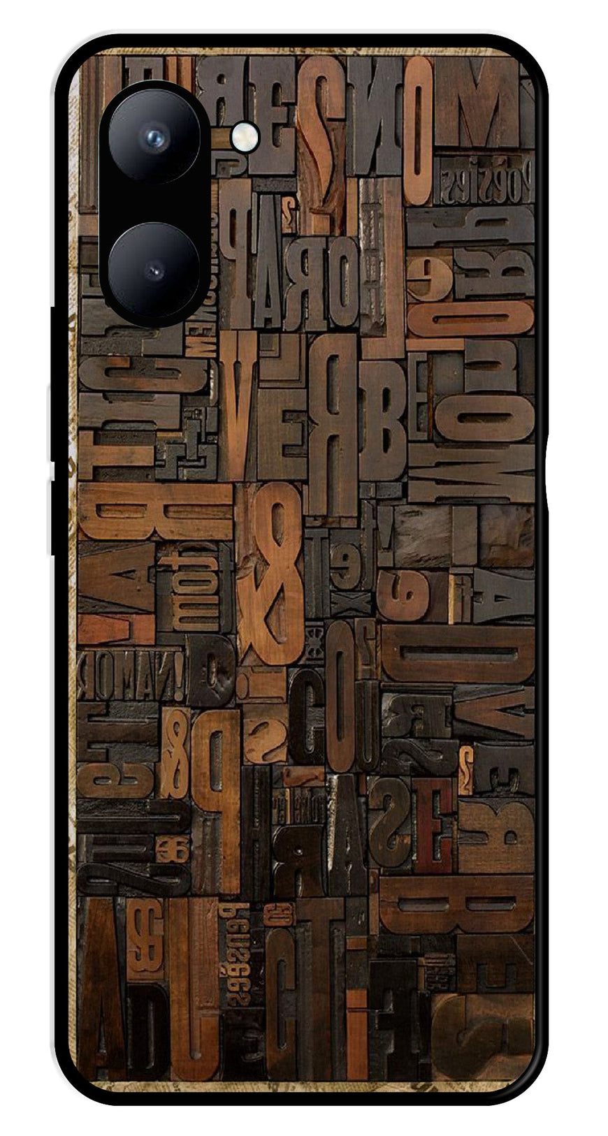 Alphabets Metal Mobile Case for Realme C33   (Design No -32)