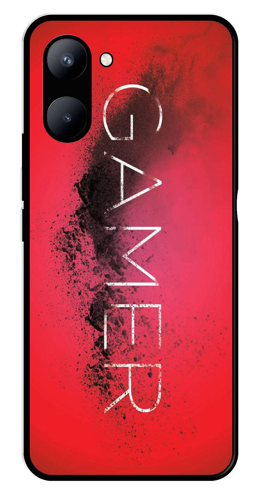 Gamer Pattern Metal Mobile Case for Realme C33   (Design No -41)