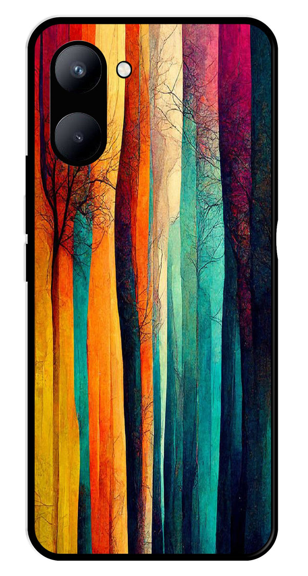 Modern Art Colorful Metal Mobile Case for Realme C33   (Design No -47)
