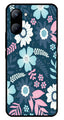 Flower Leaves Design Metal Mobile Case for Realme C33   (Design No -50)