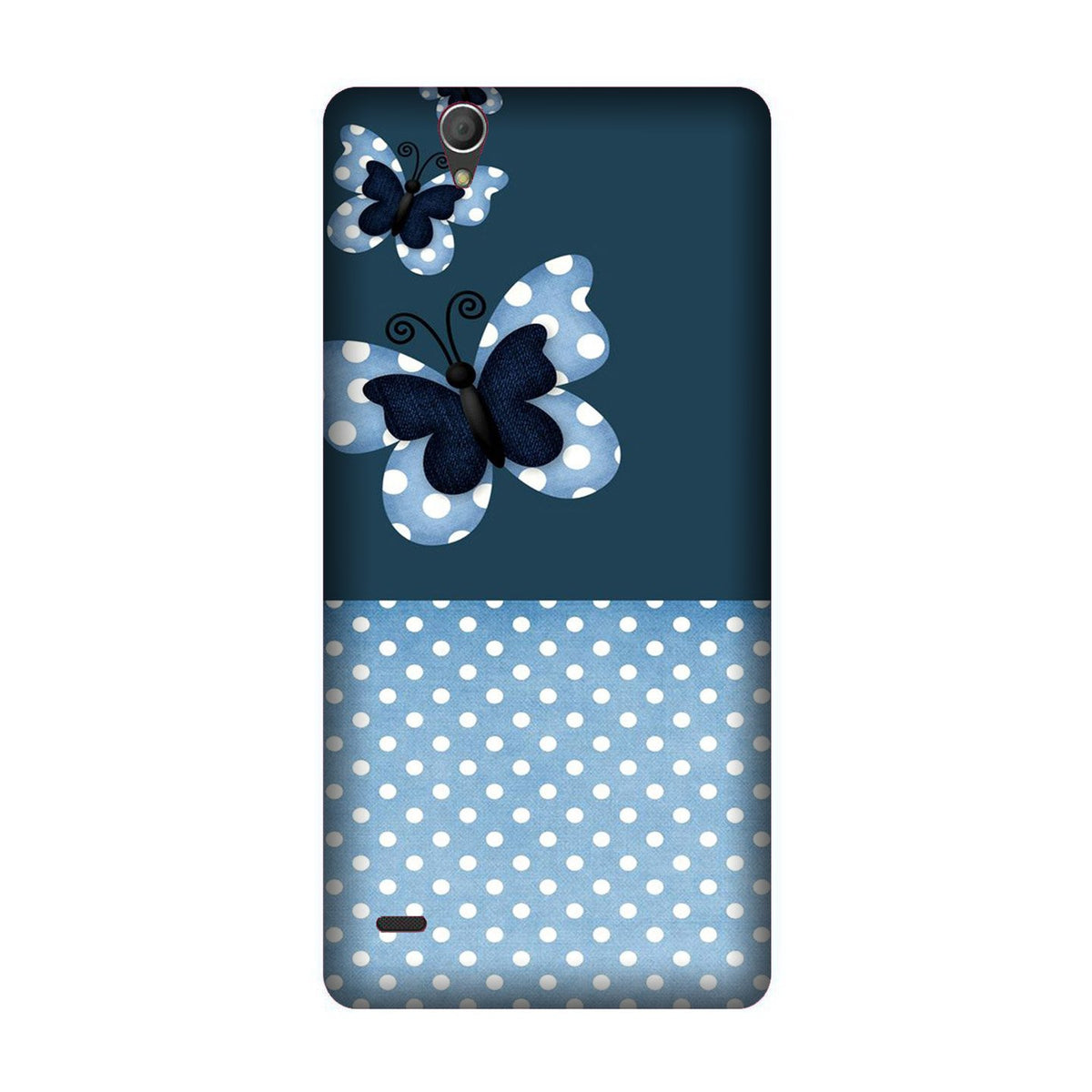 White dots Butterfly Case for Sony C4