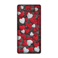 Red White Hearts Case for Sony C4  (Design - 105)