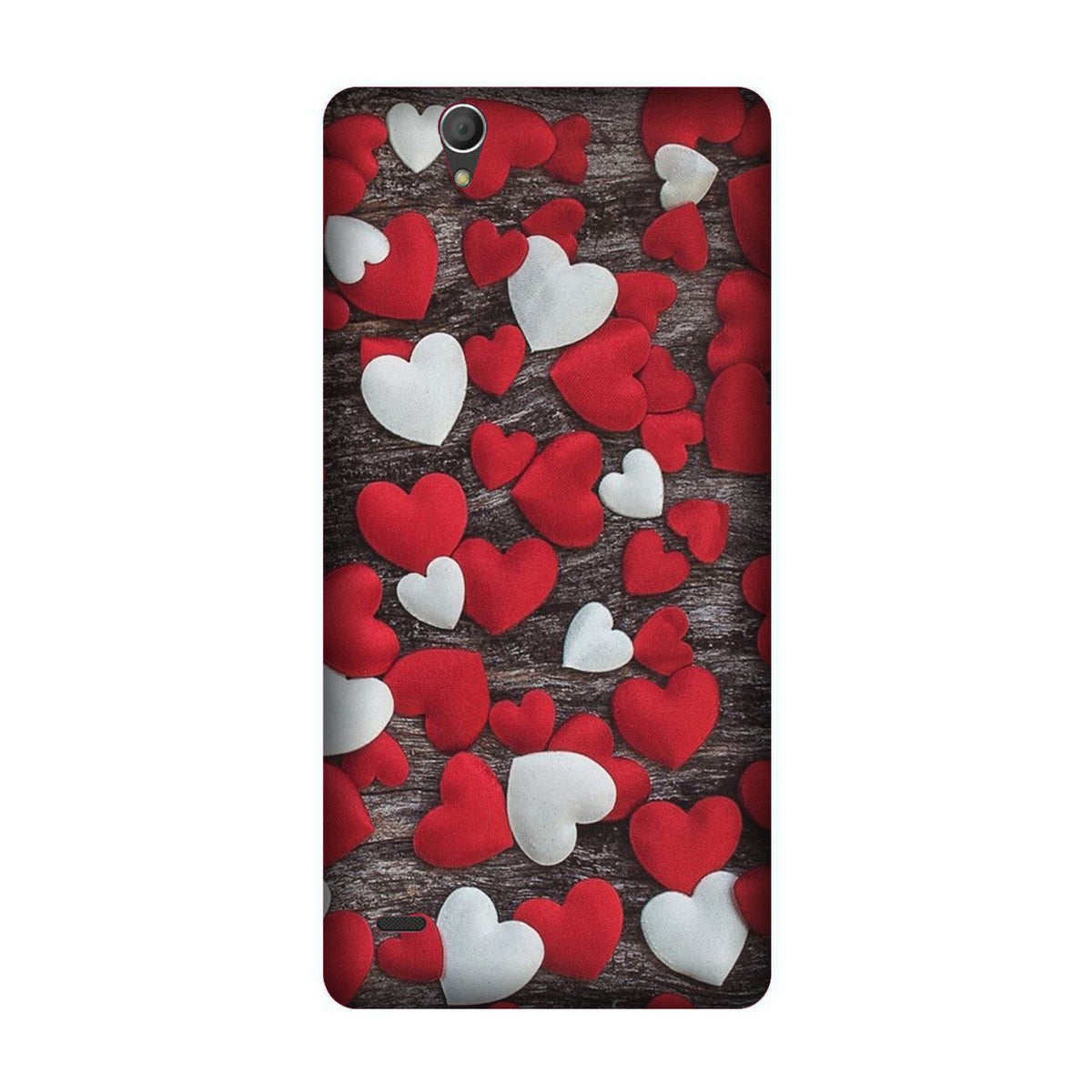 Red White Hearts Case for Sony C4  (Design - 105)