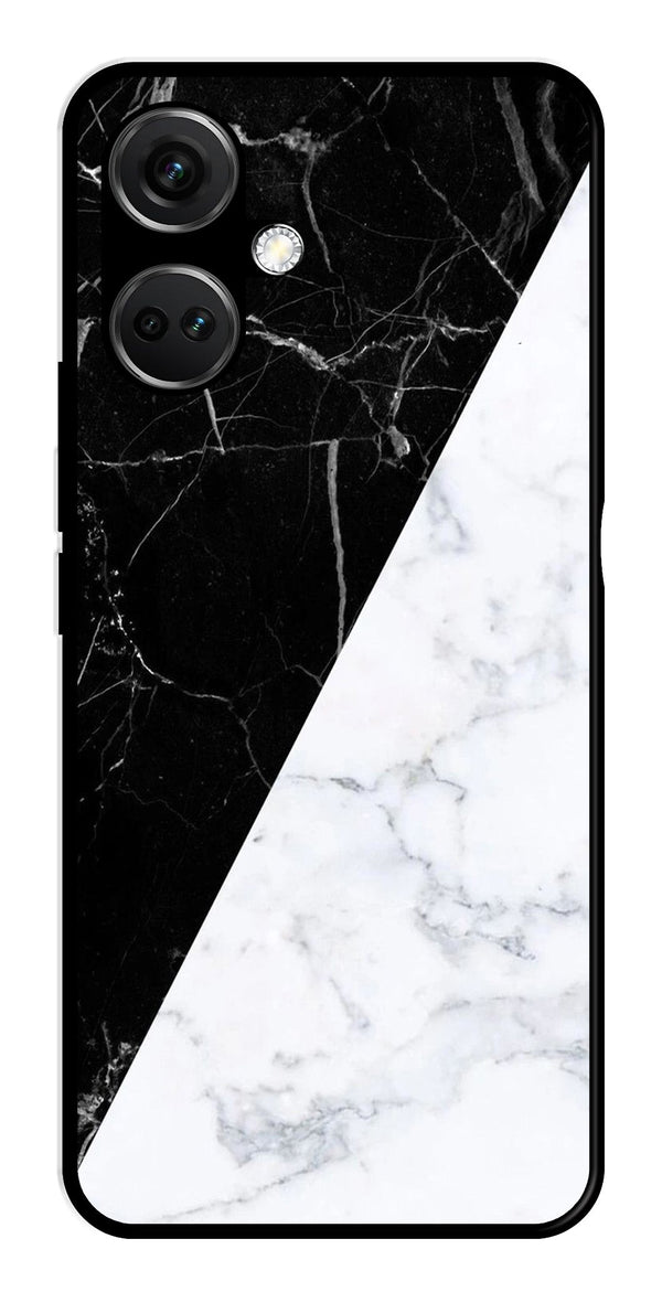 Black White Marble Design Metal Mobile Case for OnePlus Nord CE 3 5G