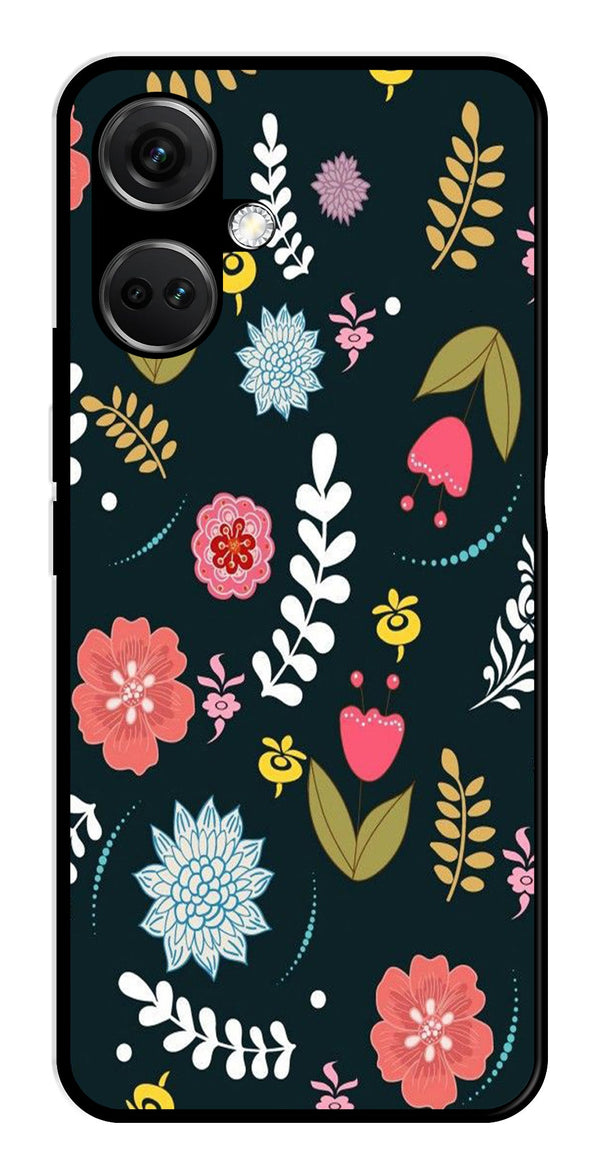 Floral Pattern2 Metal Mobile Case for OnePlus Nord CE 3 5G