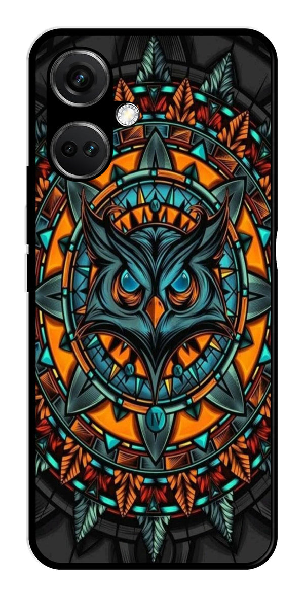 Owl Pattern Metal Mobile Case for OnePlus Nord CE 3 5G