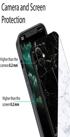 Black White Marble Design Metal Mobile Case for OnePlus Nord CE 3 Lite 5G