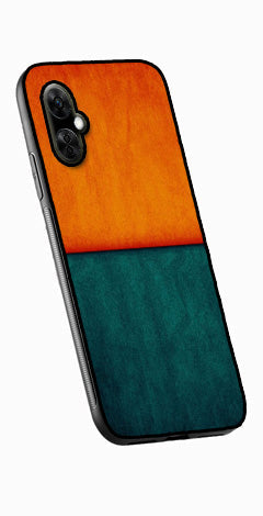 Orange Green Pattern Metal Mobile Case for OnePlus Nord CE 3 Lite 5G  (Design No -45)