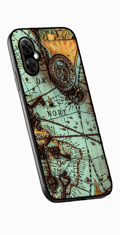 Map Design Metal Mobile Case for OnePlus Nord CE 3 Lite 5G  (Design No -54)