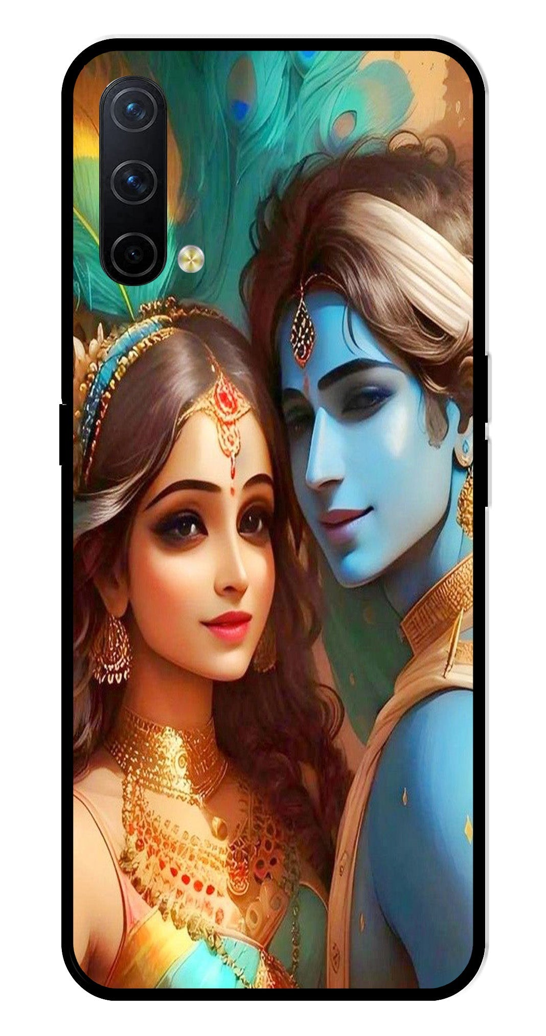 Lord Radha Krishna Metal Mobile Case for OnePlus Nord CE 5G