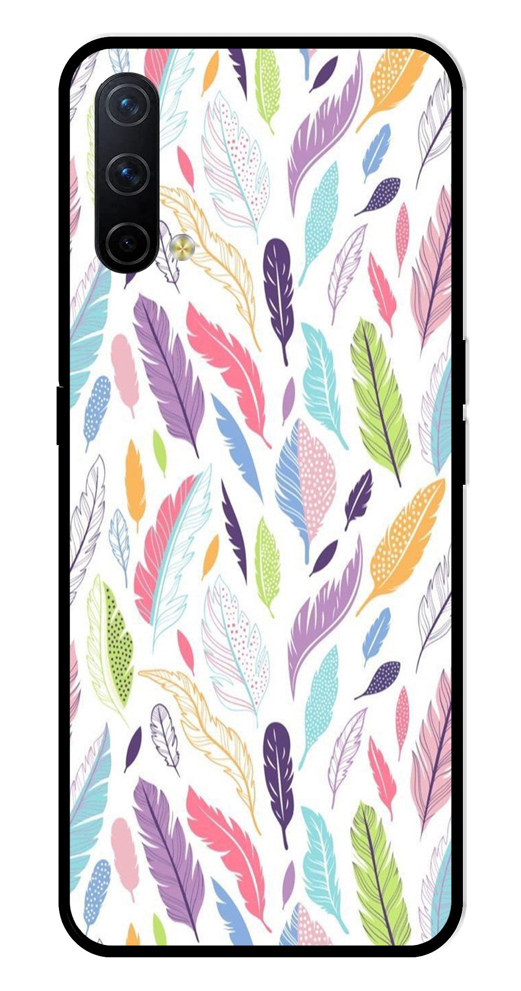 Colorful Feathers Metal Mobile Case for OnePlus Nord CE 5G