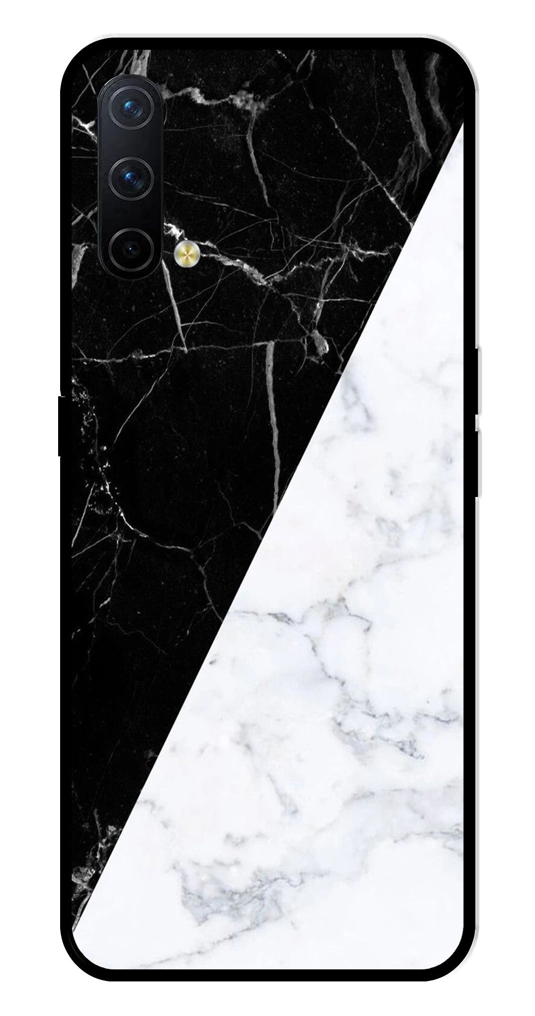 Black White Marble Design Metal Mobile Case for OnePlus Nord CE 5G