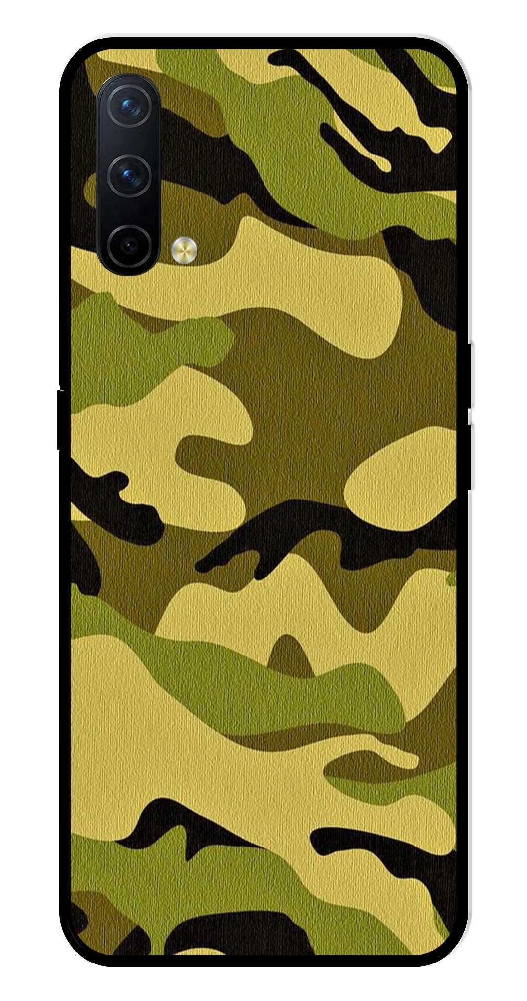 Army Pattern Metal Mobile Case for OnePlus Nord CE 5G