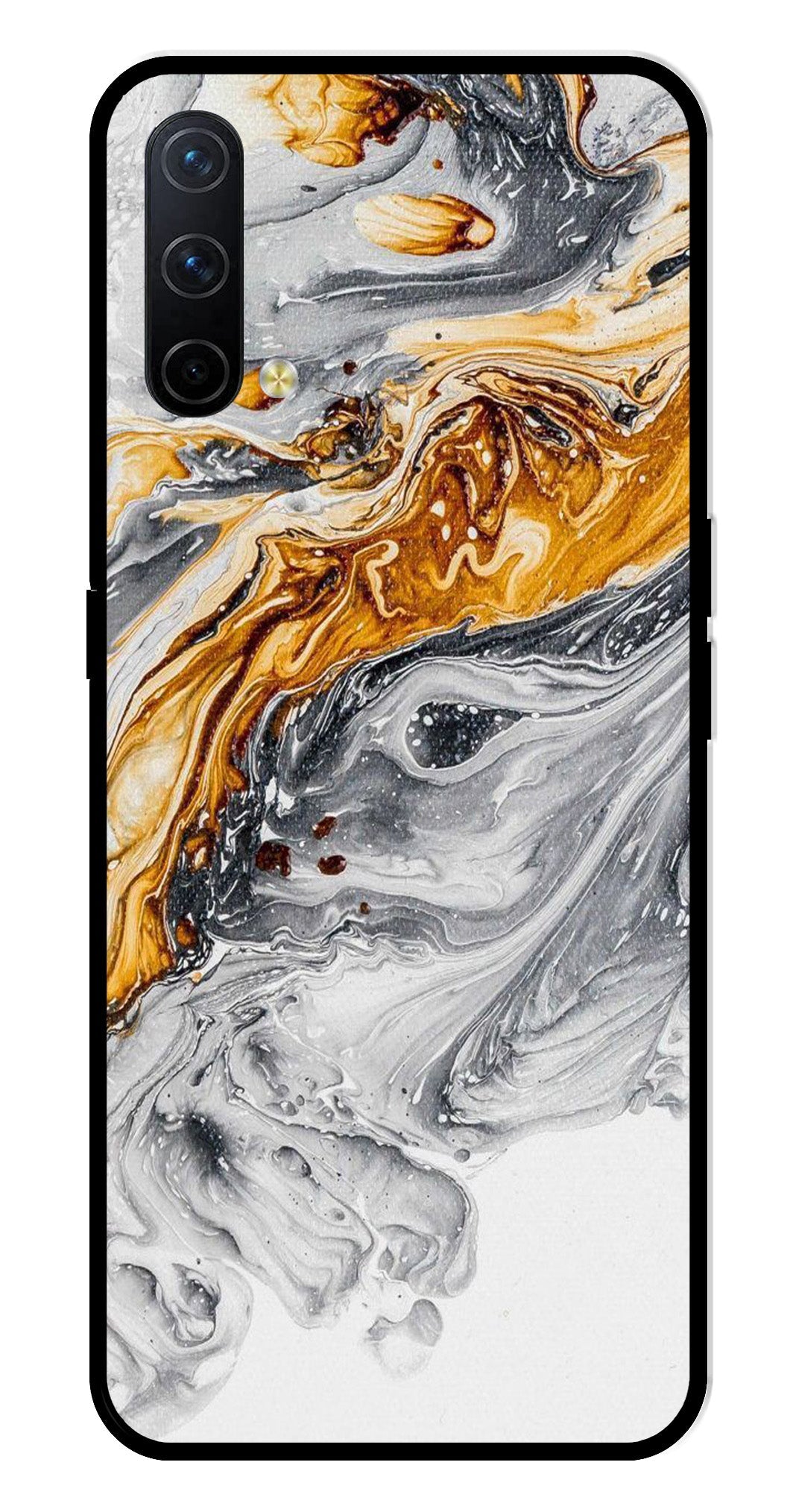 Marble Pattern Metal Mobile Case for OnePlus Nord CE 5G