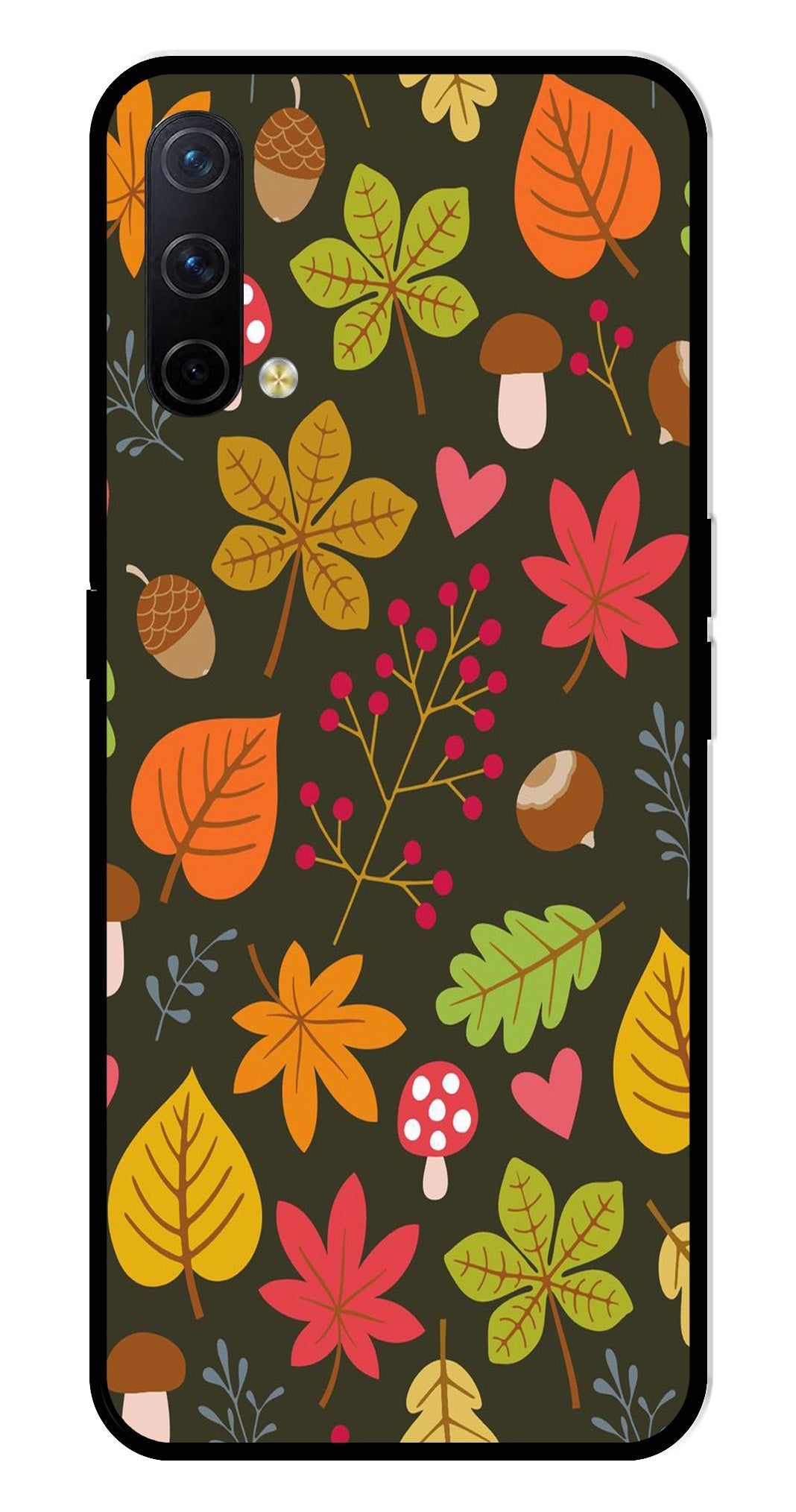 Leaves Design Metal Mobile Case for OnePlus Nord CE 5G