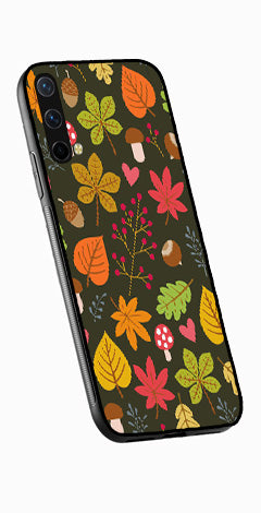 Leaves Design Metal Mobile Case for OnePlus Nord CE 5G   (Design No -51)