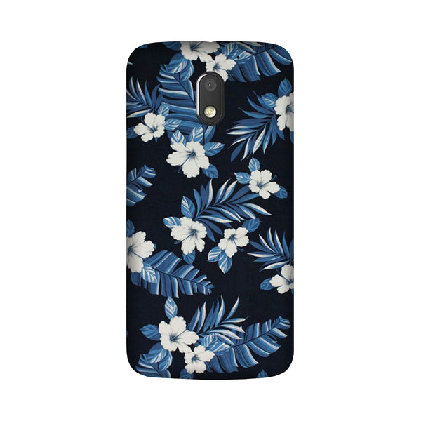 White flowers Blue Background2 Case for Moto E3 Power
