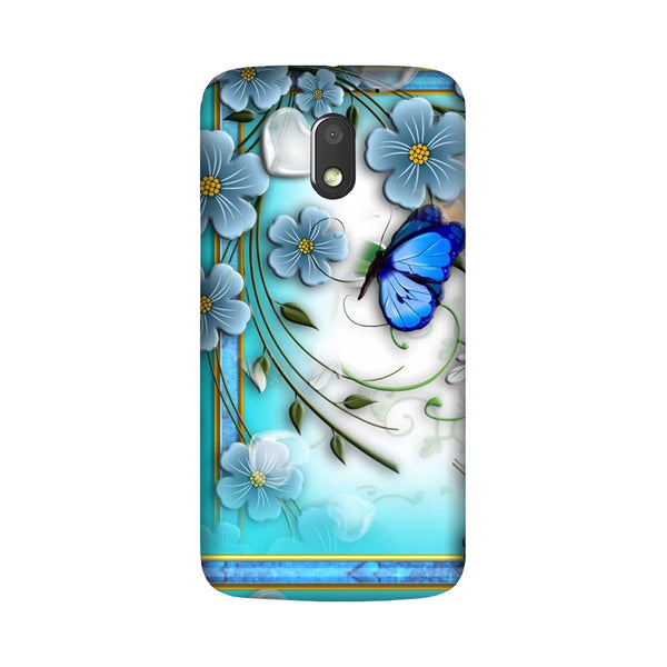 Blue Butterfly Case for Moto E3 Power