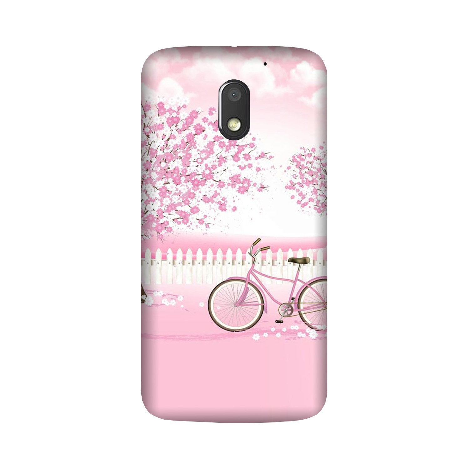 Pink Flowers Cycle Case for Moto G4 Play(Design - 102)