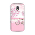 Pink Flowers Cycle Case for Moto G4 Play  (Design - 102)