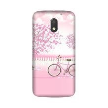 Pink Flowers Cycle Case for Moto G4 Play  (Design - 102)