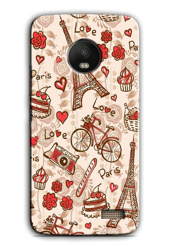 Love Paris Case for Moto E4  (Design - 103)