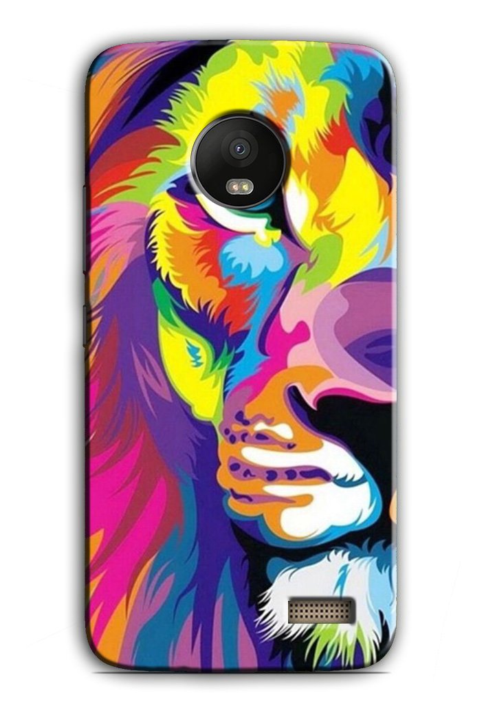 Colorful Lion Case for Moto E4  (Design - 110)