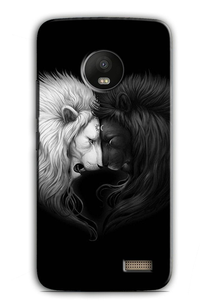 Dark White Lion Case for Moto E4(Design - 140)