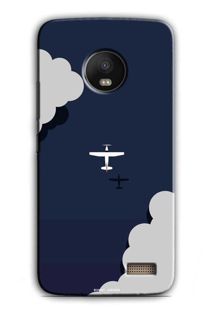 Clouds Plane Case for Moto E4 (Design - 196)