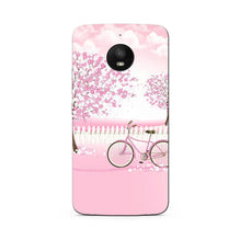 Pink Flowers Cycle Case for Moto E4 Plus  (Design - 102)