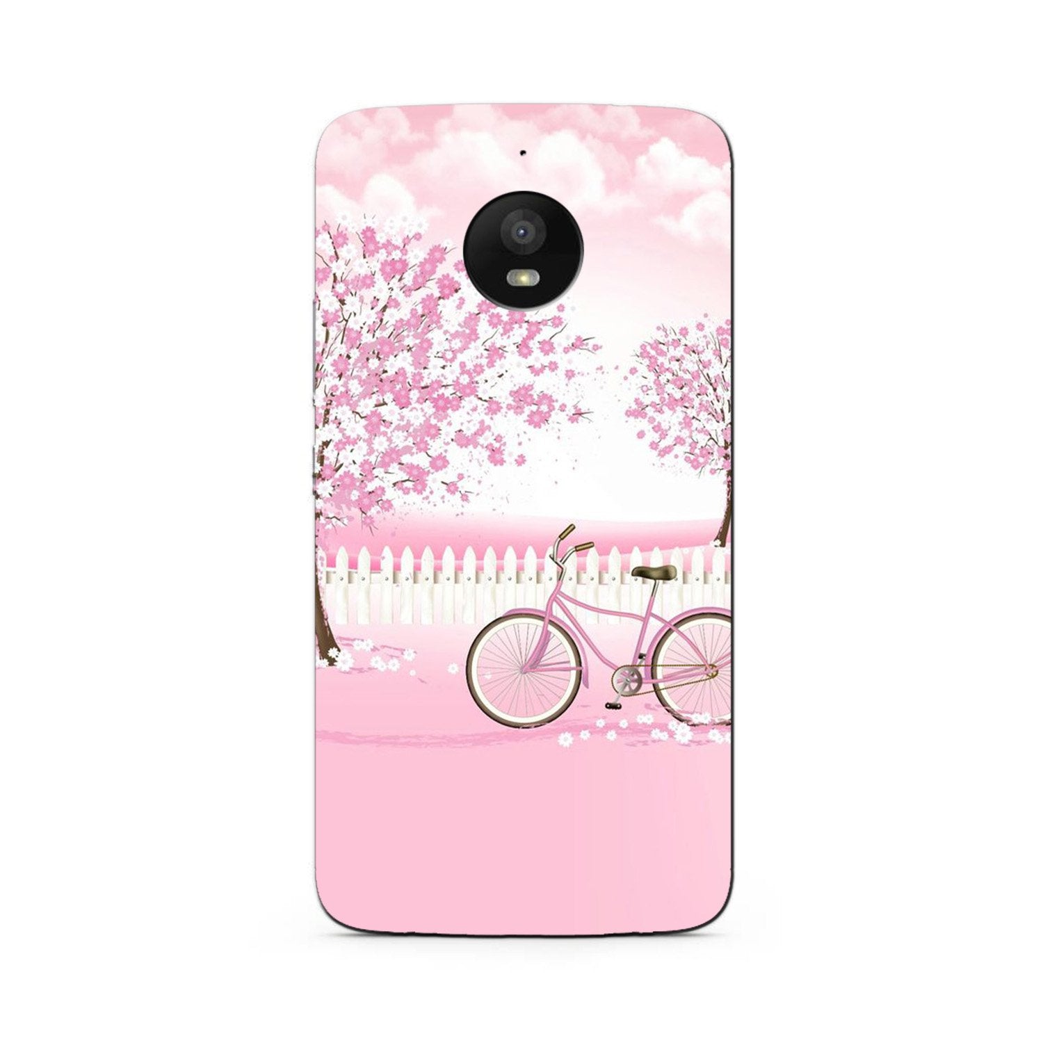 Pink Flowers Cycle Case for Moto G5s Plus(Design - 102)