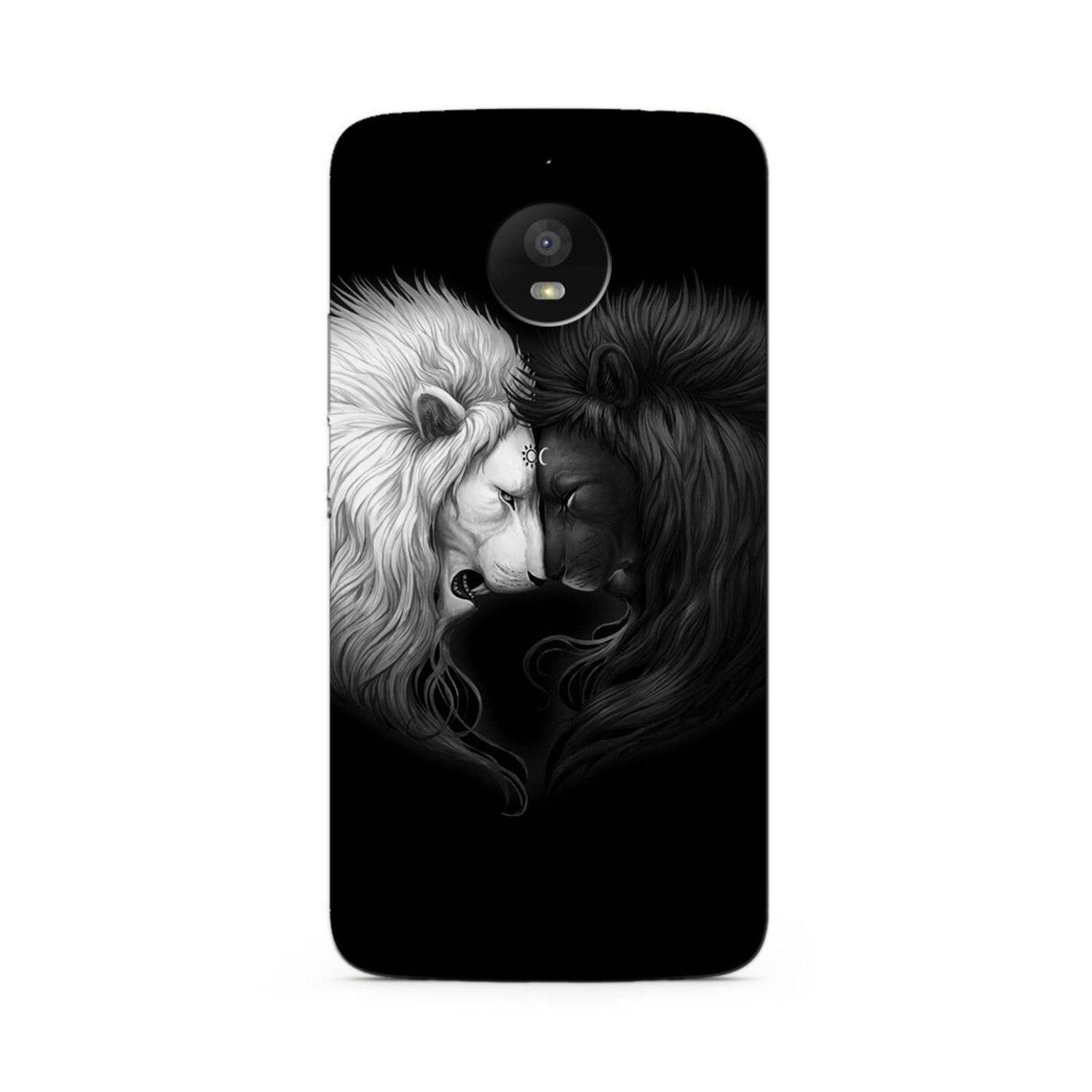Dark White Lion Case for Moto E4 Plus(Design - 140)