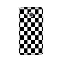 Black White Boxes Mobile Back Case for Galaxy J7 (2015) (Design - 372)