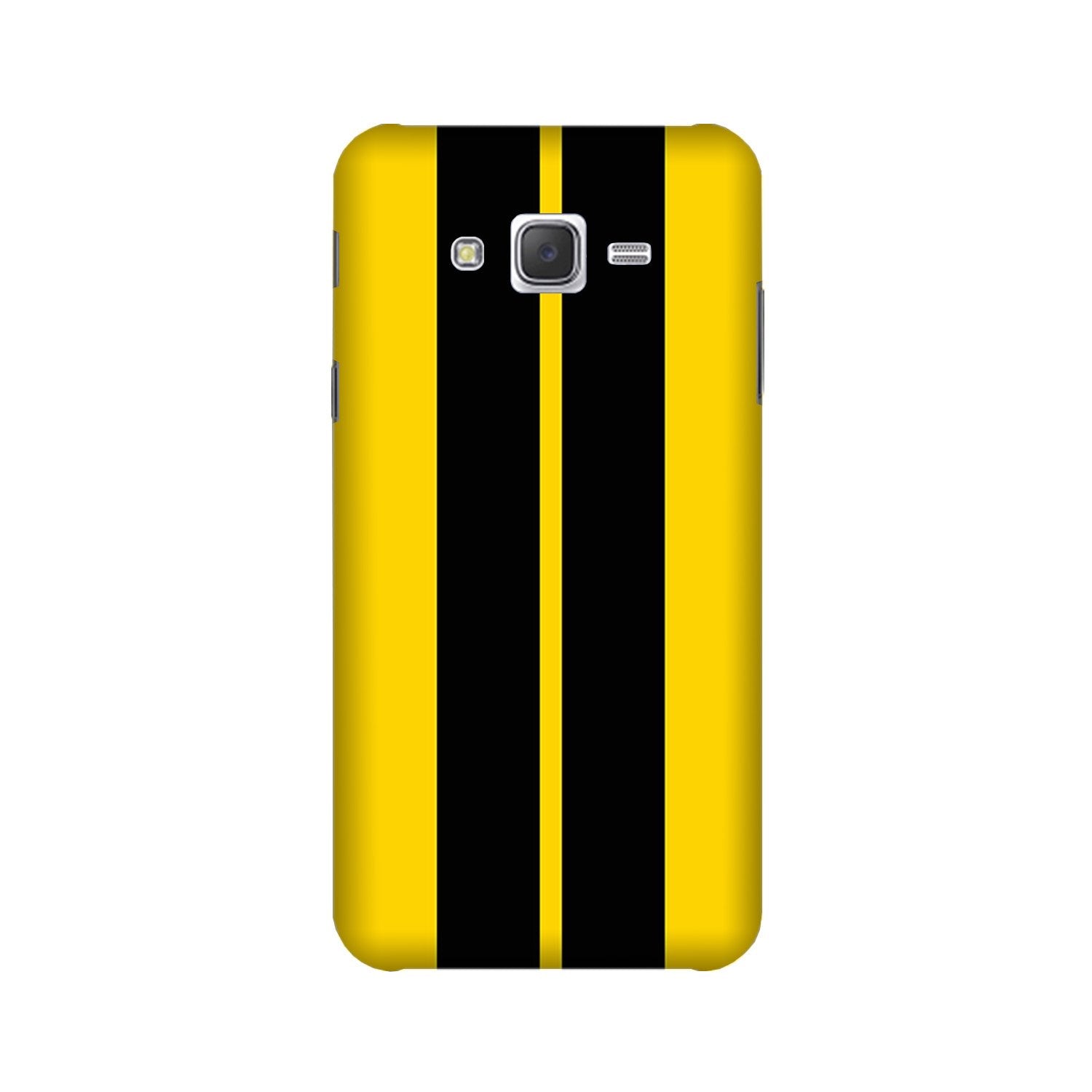 Black Yellow Pattern Mobile Back Case for Galaxy J7 (2015) (Design - 377)
