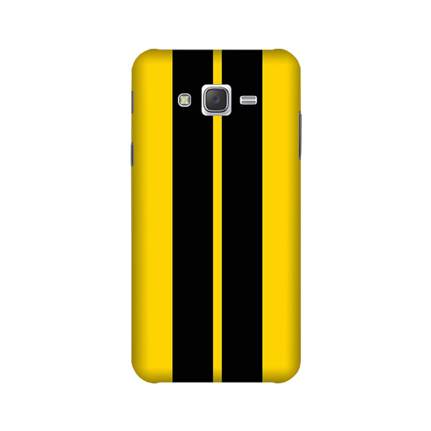 Black Yellow Pattern Mobile Back Case for Galaxy J3 (2015)  (Design - 377)