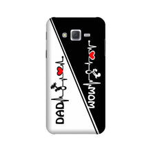 Love Mom Dad Mobile Back Case for Galaxy E5  (Design - 385)