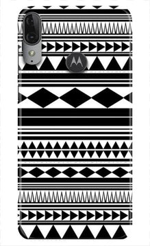 Black white Pattern Mobile Back Case for Moto E6s (Design - 5)