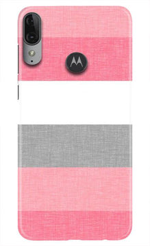 Pink white pattern Mobile Back Case for Moto E6s (Design - 55)