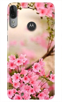 Pink flowers Mobile Back Case for Moto E6s (Design - 69)