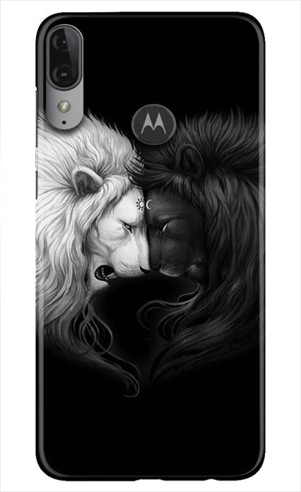 Dark White Lion Case for Moto E6s(Design - 140)
